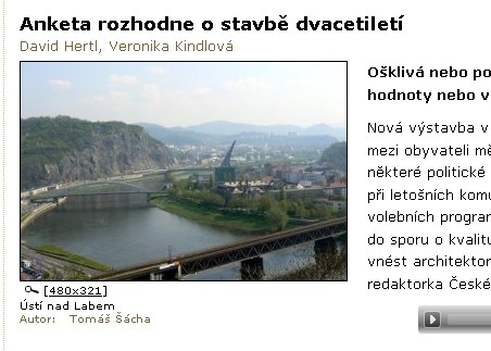 Zpráva o anketě Ú///A Prix na Českém rozhlasu Sever - http://www.rozhlas.cz/severoceskyatlas/ostatni/_zprava/anketa-rozhodne-o-stavbe-dvacetileti--820361